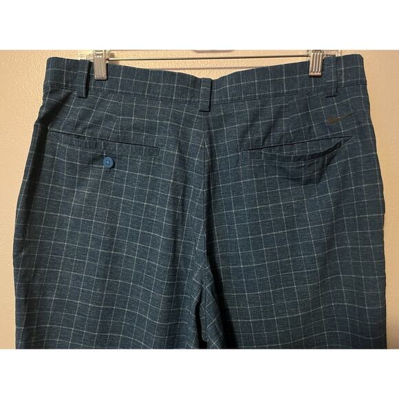 Nike Golf Mens Tour Performance Dri Fit Blue Plaid Shorts Size 34 Golf Preppy - Picture 4 of 11